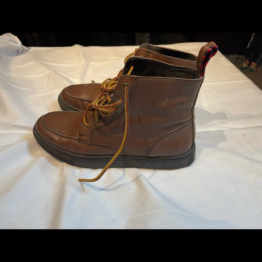 Brown Polo Ralph Lauren Lace Up High Top Boots Men View 5